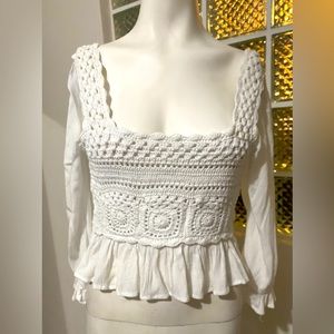 Rebellion brand white woman’s top size M